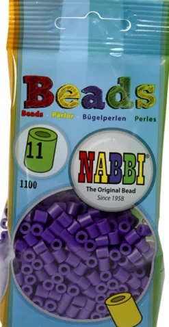 Rør Perler Til Perleplader - Medium - Mørk Lilla - 1100 Stk. - Nabbi