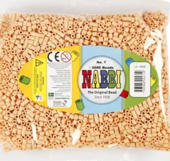 Rør Perler Til Perleplader - Medium - Lys Pudder - 6000 Stk. - Nabbi