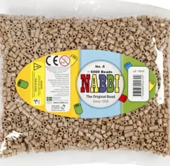 Rør Perler Til Perleplader - Medium - Beige - 6000 Stk. - Nabbi