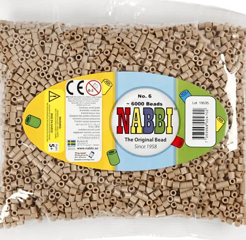 Rør Perler Til Perleplader - Medium - Beige - 6000 Stk. - Nabbi