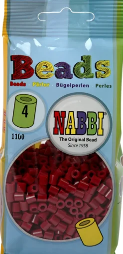 Rør Perler Til Perleplader - Medium - Vinrød - 1100 Stk. - Nabbi