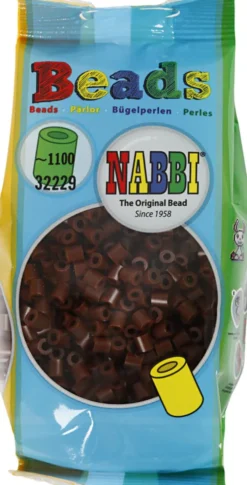 Rør Perler Til Perleplader - Medium - Brun - 1100 Stk. - Nabbi