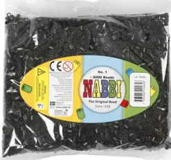 Rør Perler Til Perleplader - Medium - Sort - 6000 Stk. - Nabbi