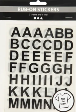 Rub On Stickers - Bogstaver Og Tal - H 17 MM - 12,2X15,3 CM - Sort