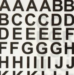 Rub On Stickers - Bogstaver Og Tal - H 17 MM - 12,2X15,3 CM - Sort