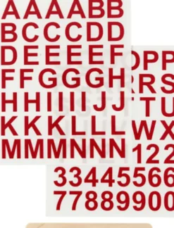 Rub On Stickers - Bogstaver Og Tal - H 17 MM - 12,2X15,3 CM - Rød