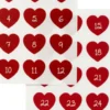 Rub On Stickers - Kalendertal - H 32 MM - B 28 MM - 12,2X15,3 CM - Rød
