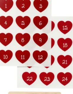 Rub On Stickers - Kalendertal - H 32 MM - B 28 MM - 12,2X15,3 CM - Rød