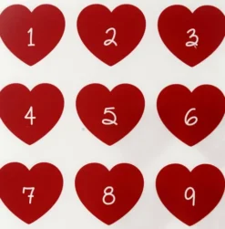 Rub On Stickers - Kalendertal - H 32 MM - B 28 MM - 12,2X15,3 CM - Rød