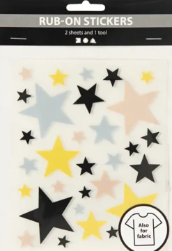 Rub On Stickers - Stjerner - 12,2X15,3 CM
