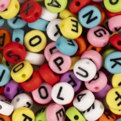 Runde Bogstavperler - Ø 7 MM - Hulstr. 1-2 MM - 25 G