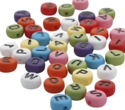 Runde Bogstavperler - Ø 7 MM - Hulstr. 1-2 MM - Assorterede Farver - 500 G