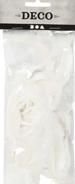 Rundfjer - Gås - L 5-8 CM - Hvid - 3 G