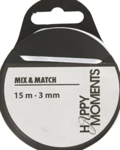 Satinbånd - B 3 MM - Hvid - 15 M