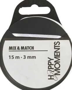 Satinbånd - B 3 MM - Hvid - 15 M