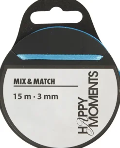 Satinbånd - B 3 MM - Lyseblå - 15 M