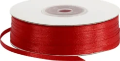 Satinbånd - B 3 MM - Rød - 100 M