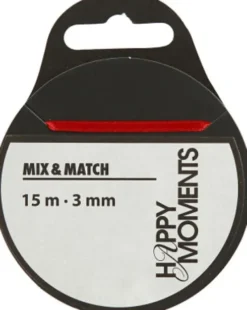 Satinbånd - B 3 MM - Rød - 15 M