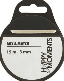 Satinbånd - B 3 MM - Råhvid - 15 M