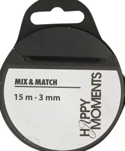 Satinbånd - B 3 MM - Sort - 15 M