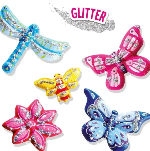 Ses Creative - Støb Og Mal Sæt Til Børn - Sommerfugle Med Glitter