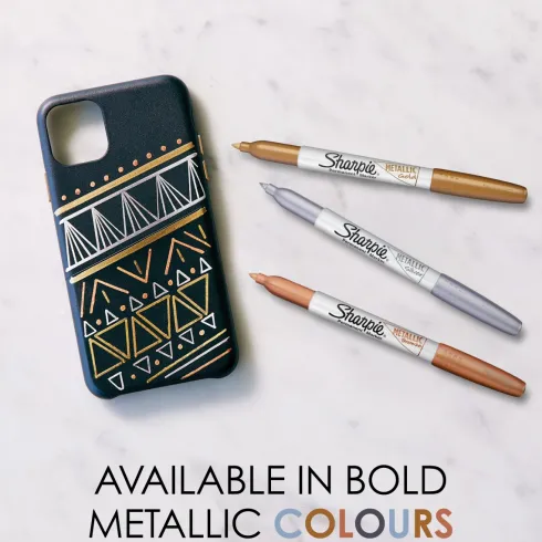 Sharpie - Metallic Permanente Markers - Guld/Sølv/Bronze - 3 Stk