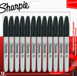 Sharpie - Permanent Markers Fin Spids - Sort - 12 Styk
