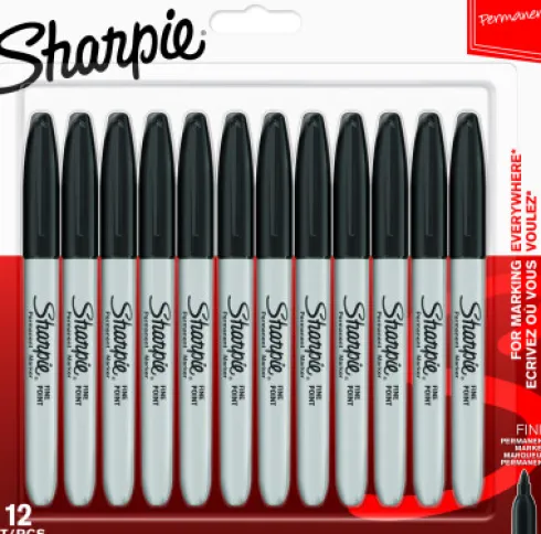 Sharpie - Permanent Markers Fin Spids - Sort - 12 Styk