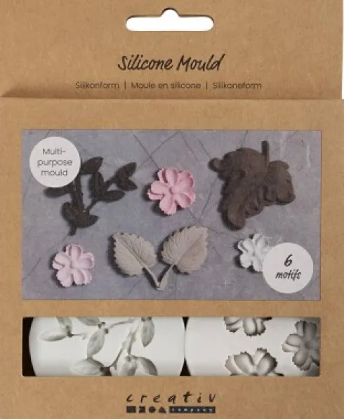 Silikoneform - Blad Og Blomst - H 0,5 CM - L 1,8-4,5 CM - 4Stk./ 1 Stk