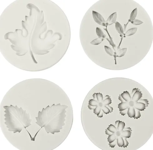 Silikoneform - Blad Og Blomst - H 0,5 CM - L 1,8-4,5 CM - 4Stk./ 1 Stk
