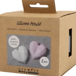 Silikoneform - Facethjerte - H 2 CM - L 6 CM - B 5,8 CM - 2Stk
