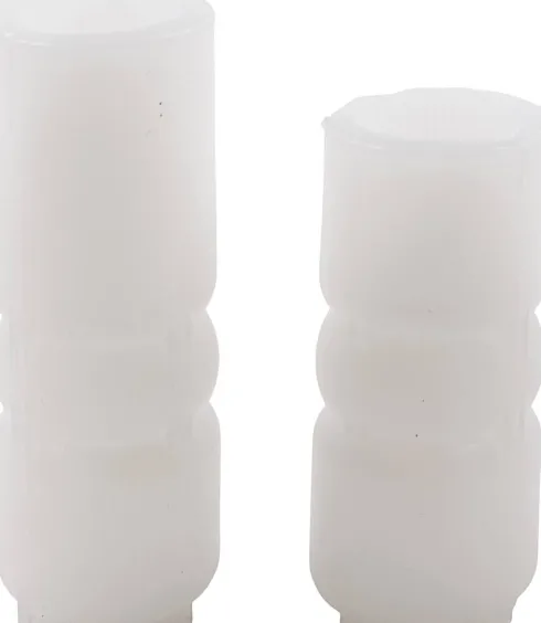 Silikoneform Til Lys Og Andet - Rillet Cylinder - 2 Stk