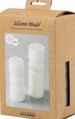 Silikoneform Til Lys Og Andet - Rillet Cylinder - 2 Stk