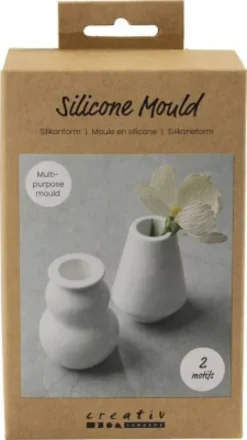 Silikoneform - Vase Og Lysestage - H 7,5 CM - Ø 5,5 CM - Mat Transparent - 2 Stk