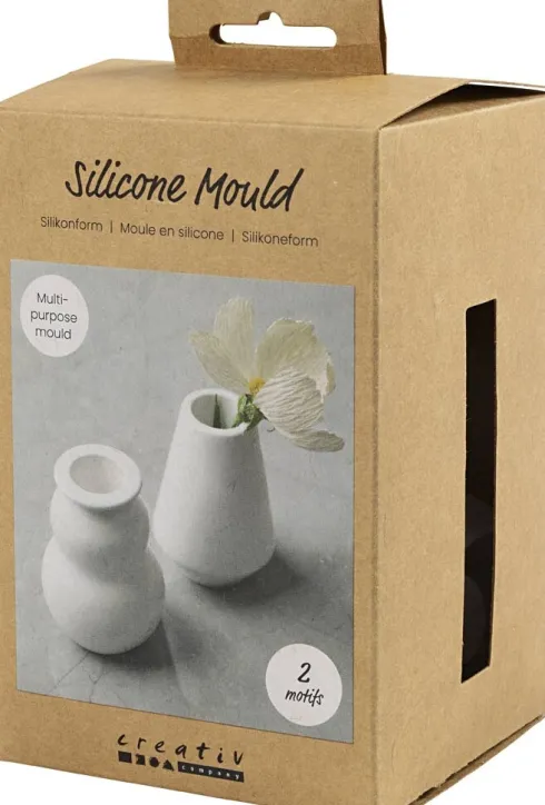 Silikoneform - Vase Og Lysestage - H 7,5 CM - Ø 5,5 CM - Mat Transparent - 2 Stk