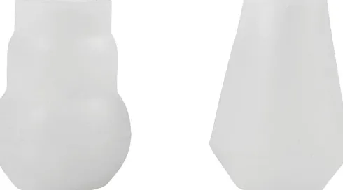 Silikoneform - Vase Og Lysestage - H 7,5 CM - Ø 5,5 CM - Mat Transparent - 2 Stk