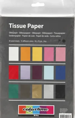 Silkepapir - Farvet - 50X70 CM - Forskellige Farver - 15X2 Ark