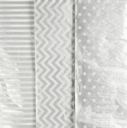 Silkepapir - 50X70 CM - 17 G - Sølv - 6 Ark