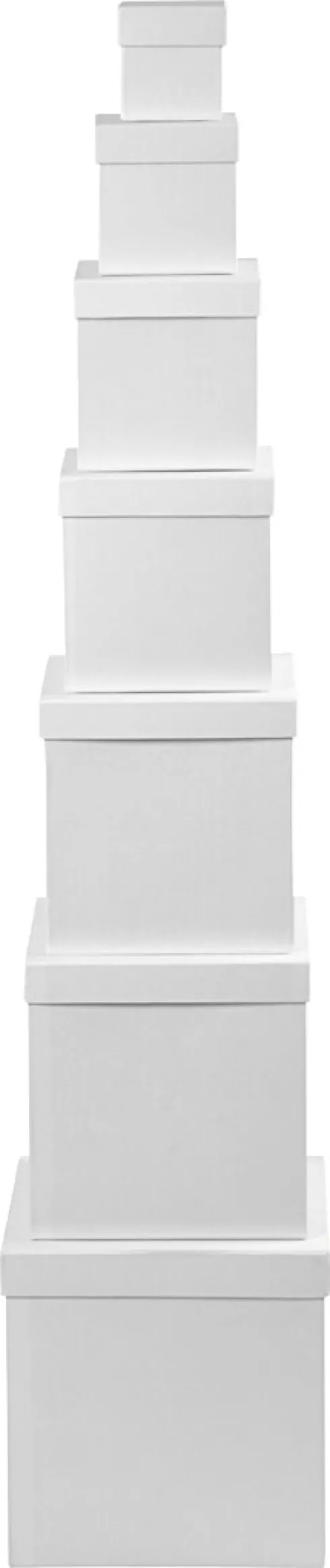 Æsker - Firkantede - H 7,5+10+13+15+18+20+23 CM - Hvid - 7 Stk