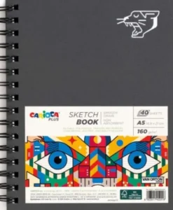 Skitsebog Med Spiralryg - A5 - Sketchbook - 40 Sider - Carioca Plus