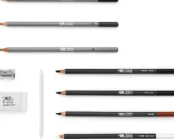 Skitsesæt Med Blyanter Og Tilbehør - Studio Collection - Winsor & Newton - 10 Dele