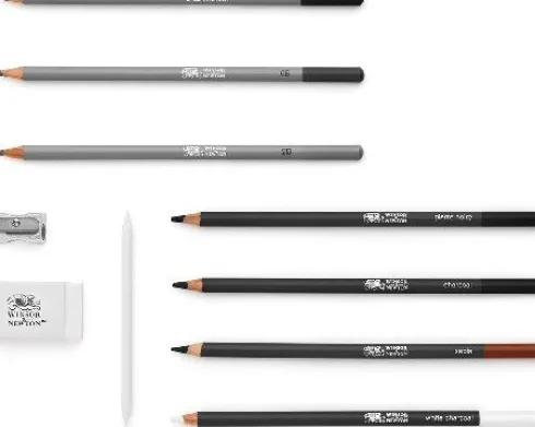 Skitsesæt Med Blyanter Og Tilbehør - Studio Collection - Winsor & Newton - 10 Dele