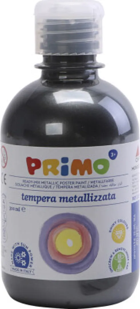 Skole Tempera Maling - Metallic - Sort - 300 ML