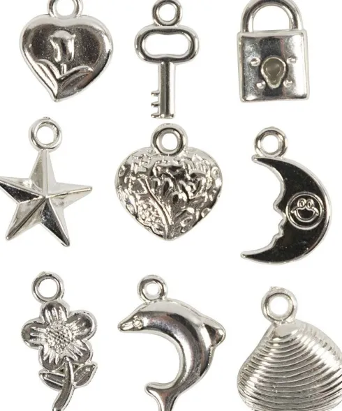 Sølvcharms - Str. 15-20 MM - Hulstr. 3 MM - 80 G