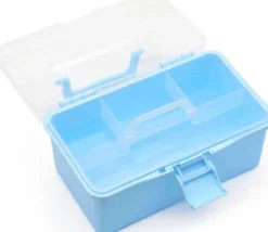 Sortimentskasse Med Indsats - Lys Blå Plast - 25,5X13,5X14,5 CM
