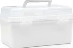 Sortimentskasse Med Indsats - Hvid Og Klar Plast - 20X10X10 CM