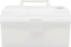 Sortimentskasse Med Indsats - Hvid Og Klar Plast - 20X10X10 CM