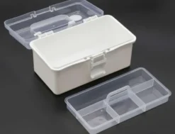 Sortimentskasse Med Indsats - Hvid Og Klar Plast - 20X10X10 CM