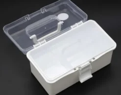 Sortimentskasse Med Indsats - Hvid Og Klar Plast - 20X10X10 CM