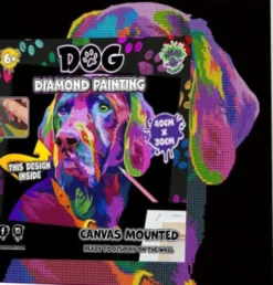 Splat Planet - Diamond Painting - Lærred - Hund - 30X40 CM